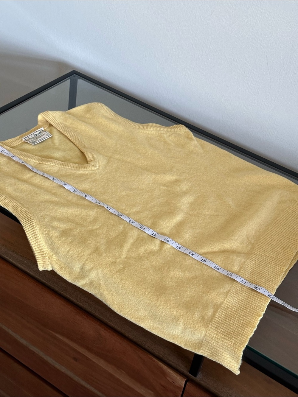 Vintage 80s L.L.Bean Butter Yellow Lambswool Sweater Vest Men’s L Made In USA